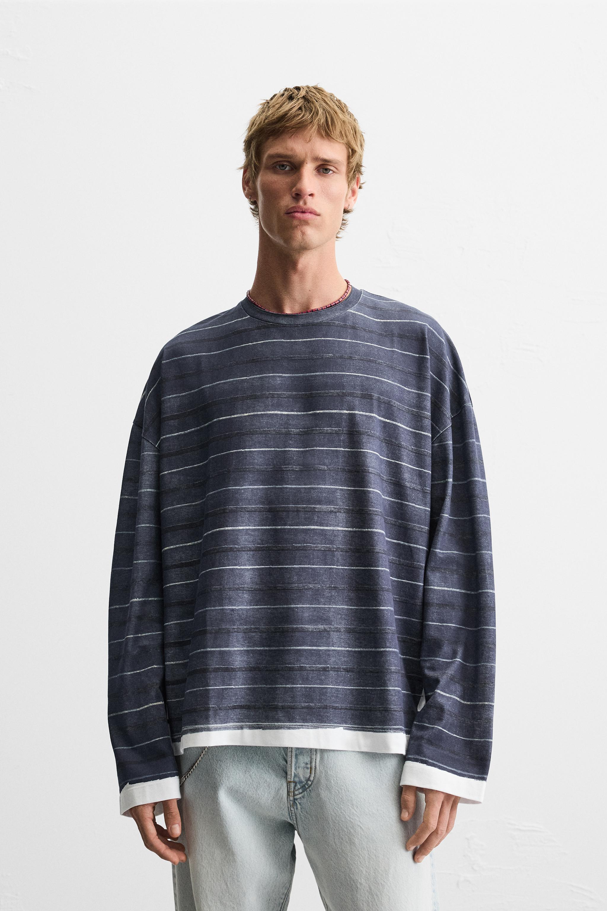 STRIPE PRINT T-SHIRT