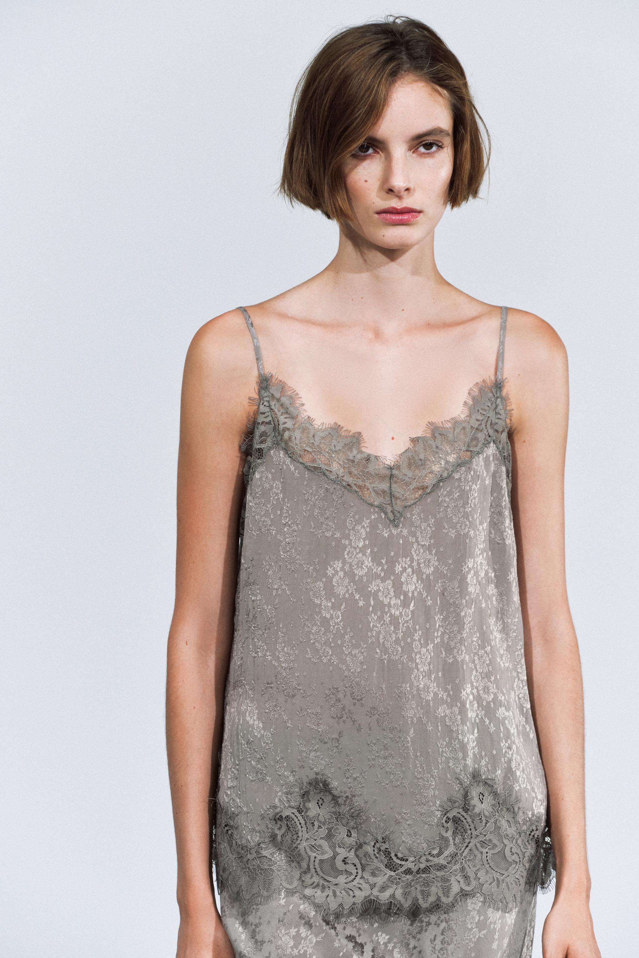 ZW COLLECTION JACQUARD LINGERIE-STYLE TOP