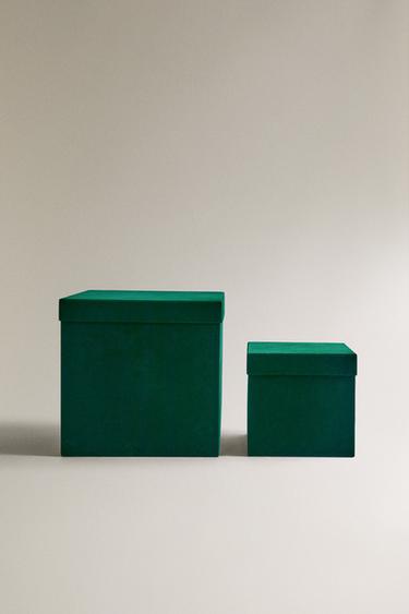 SAMETOVÁ VÁNOČNÍ KRABIČKA - Zelená od Zara - Obrázek 0