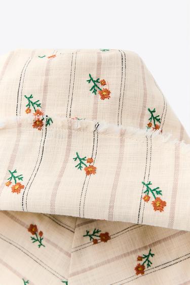CHAPEAU BOB RAYURES FLEURS - Beige de Zara - Image 2