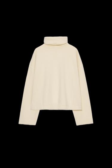 OVERSIZE HIGH NECK SWEATSHIRT - Vanilla by Zara