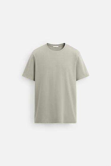 Zaras BAS-T-SHIRT SLIM FIT - Mink ljus