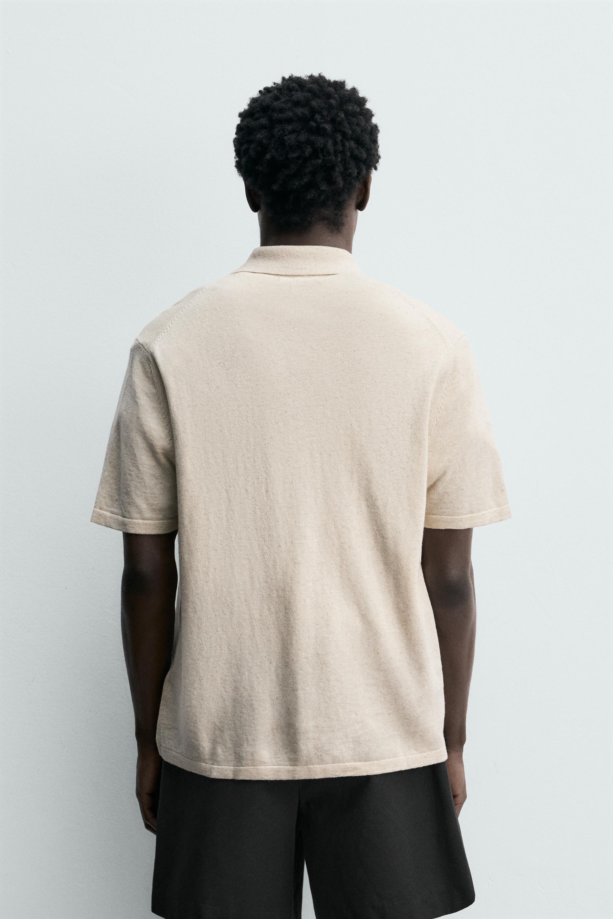 COTTON LINEN BLEND KNIT SHIRT
