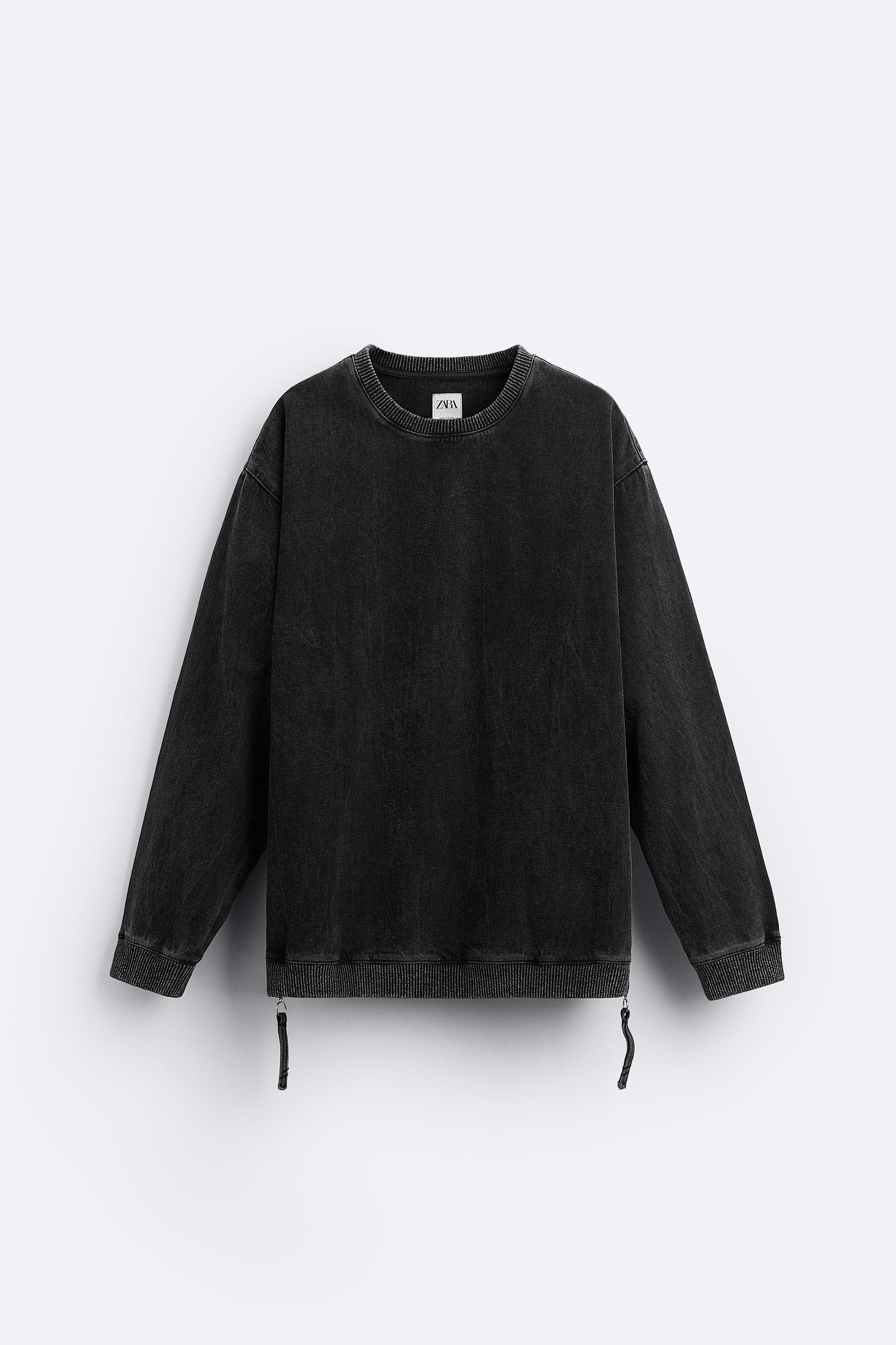 ジッパー デニム スウェットシャツ - オフホワイト | ZARA Japan / 日本