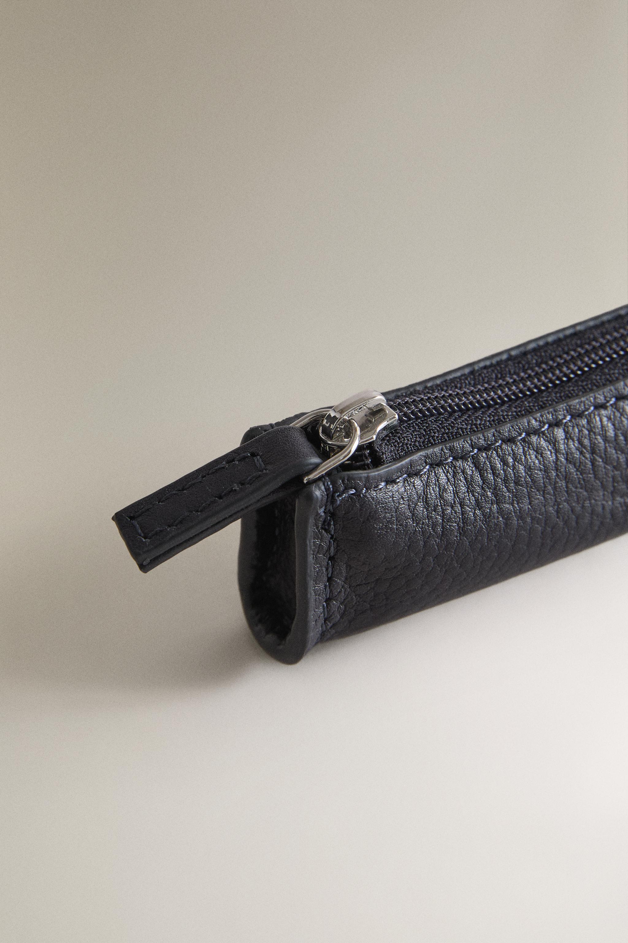 Zara BLUE LEATHER MINI CASE — фото 3