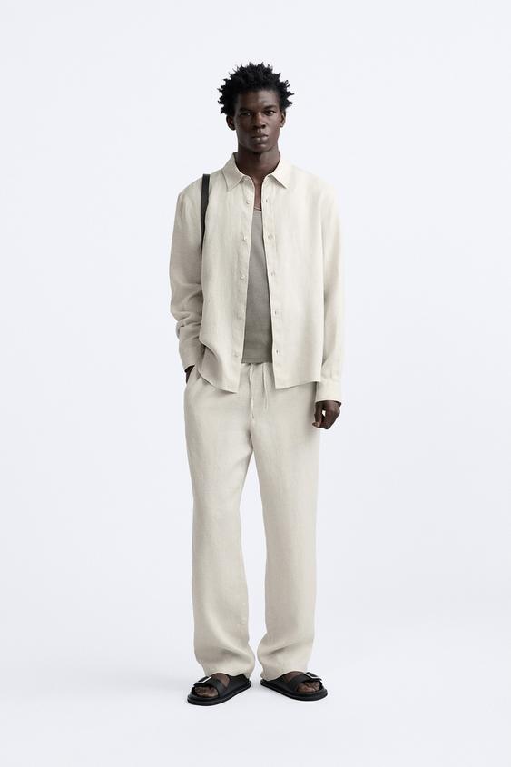 100% LINEN SHIRT - Sand | ZARA United States