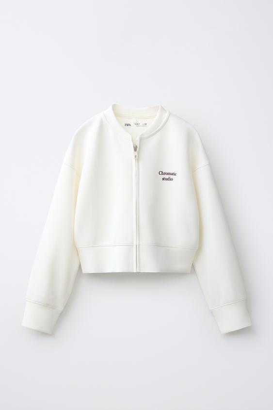 SPORTY BOMBER SWEATSHIRT - White de Zara - Imagen 0