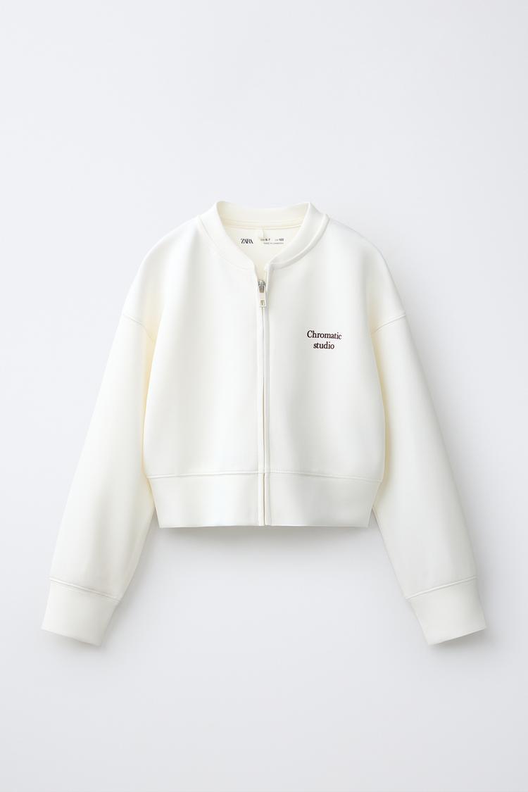 SPORTY BOMBER JACKET — White