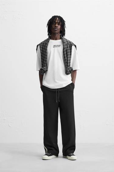 CAMISETA ESTAMPADO COMBINADO - Blanco roto de Zara - Imagen 0