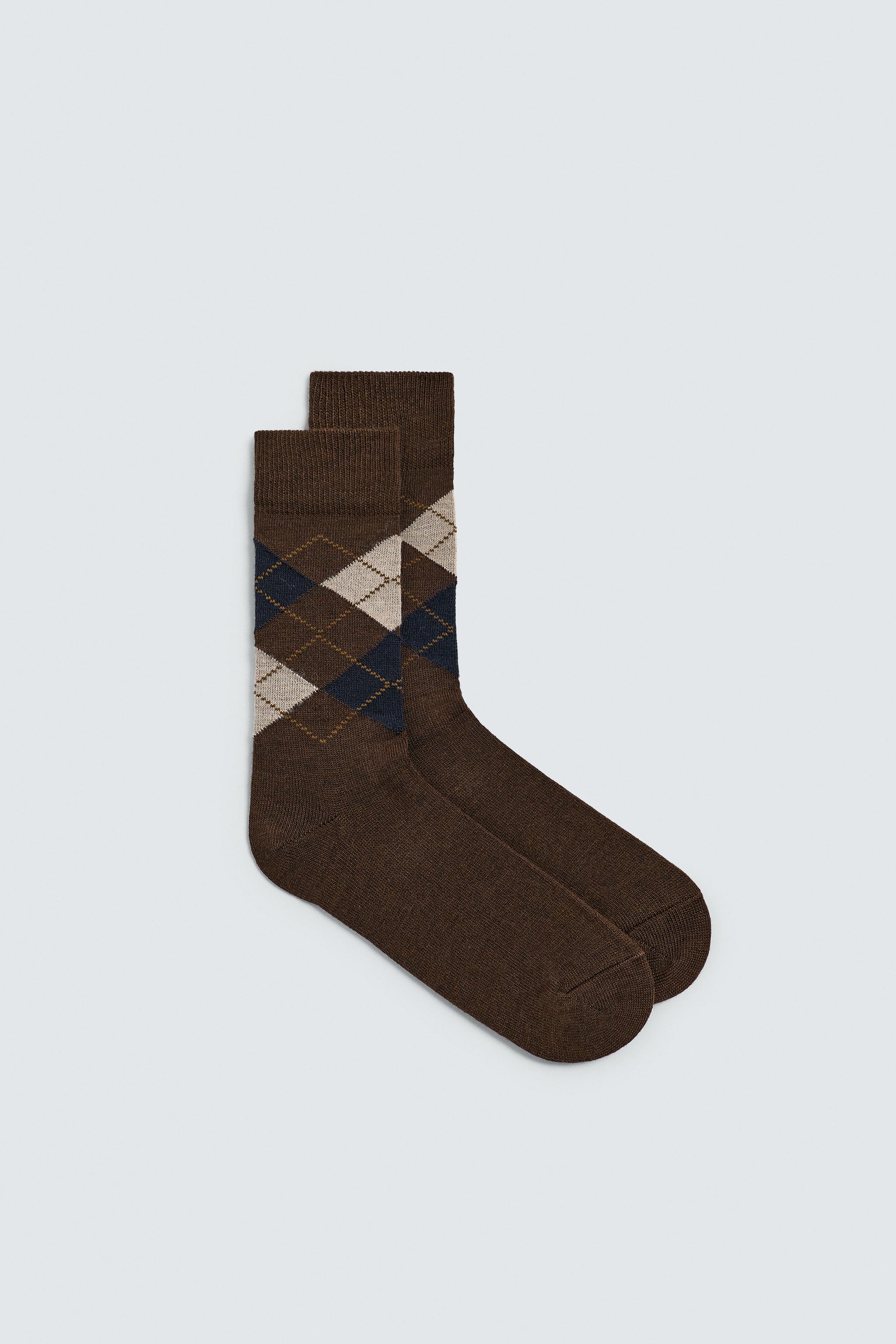 ARGYLE WOOL BLEND SOCKS