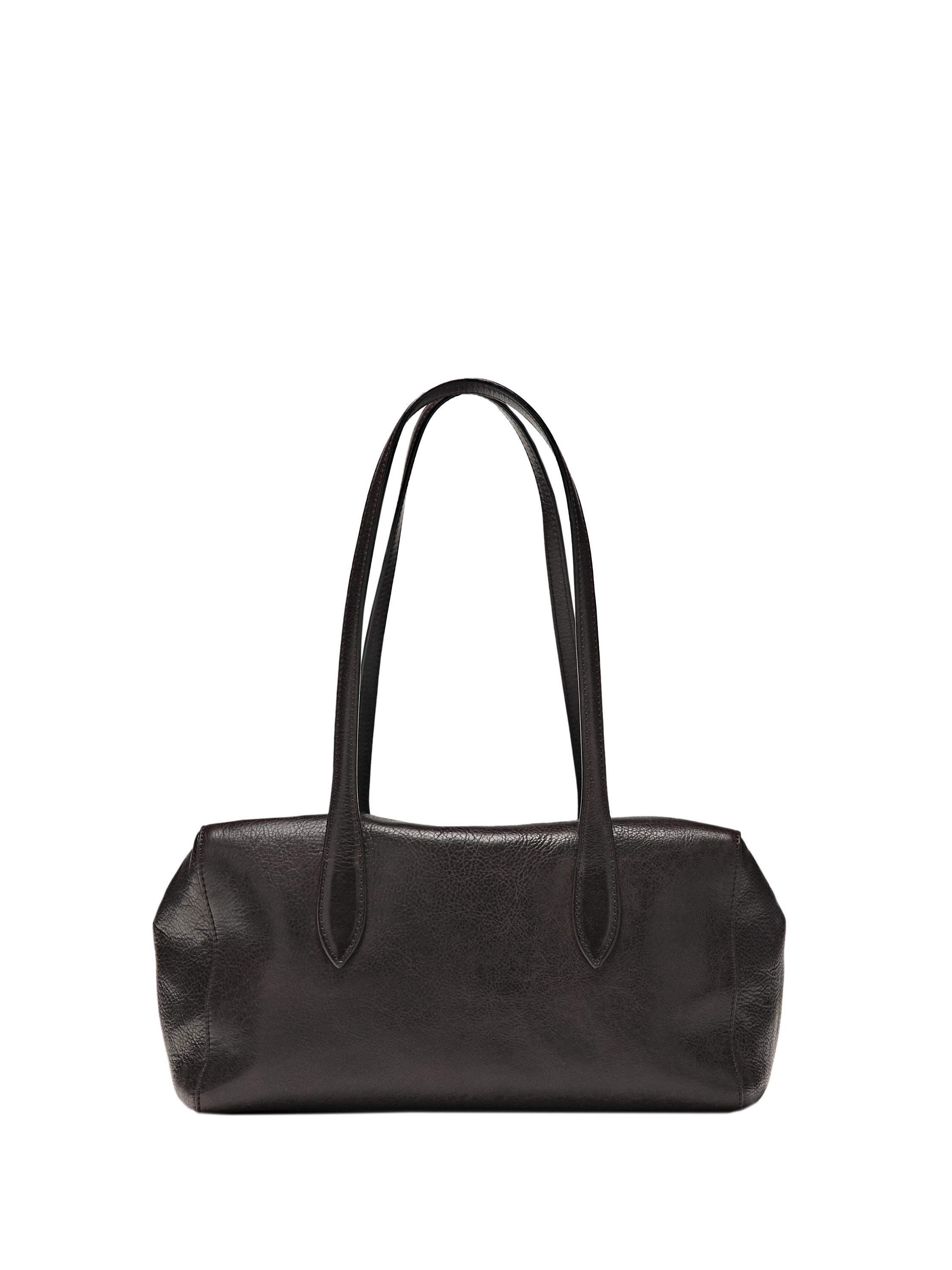 Nappa leather west satchel bag — Brown