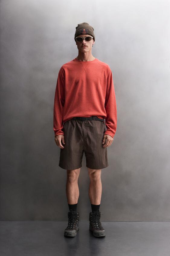 PANTALONES CORTOS TÉCNICO CINTURÓN - Marrón de Zara - Imagen 0