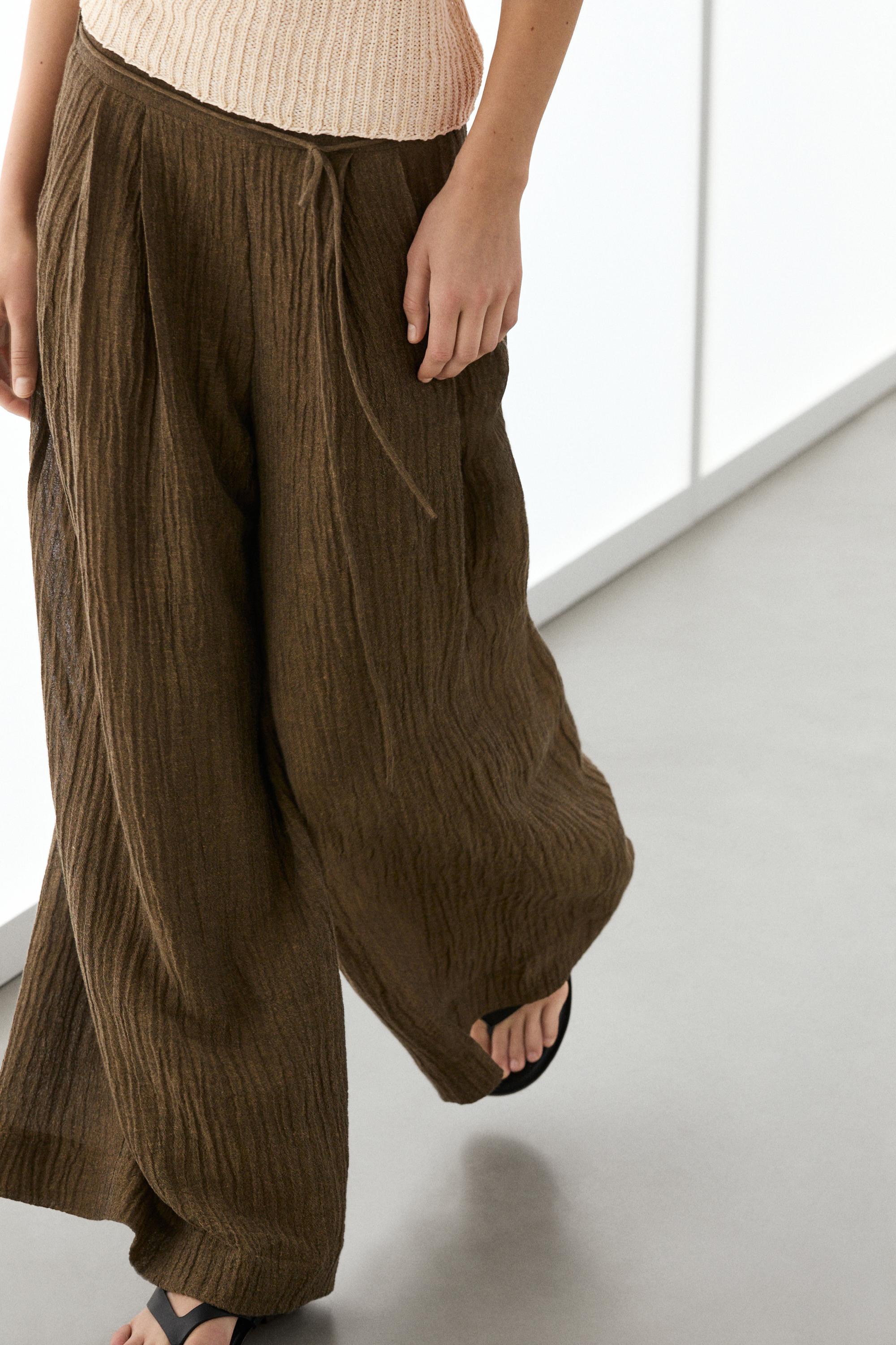 Flowing linen blend trousers — 764
