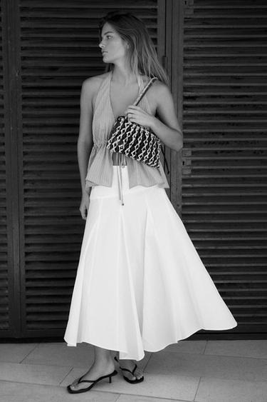 ASYMMETRIC MIDI SKIRT - White by Zara - Image 2