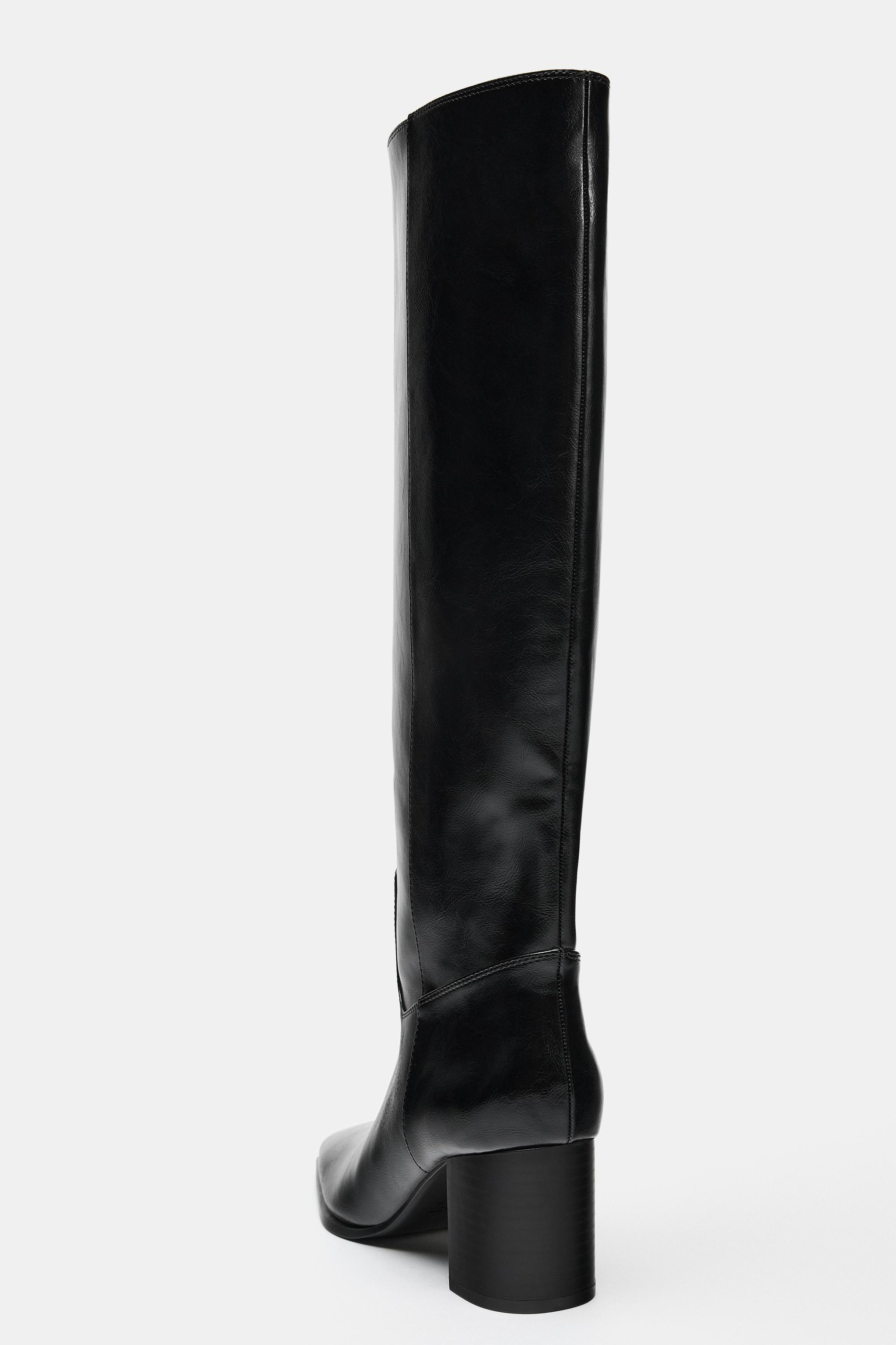 BLOCK HEELED BOOTS - Black | ZARA United States