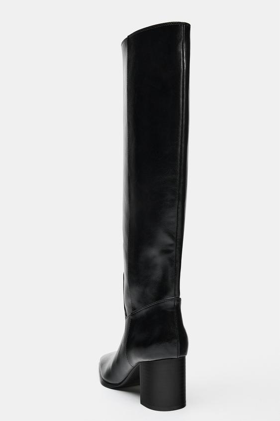 BOTTES À TALONS CARRÉS - Noir de Zara - Image 5
