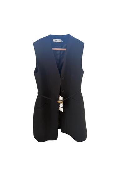 BLACK VEST WITH GOLD BELT