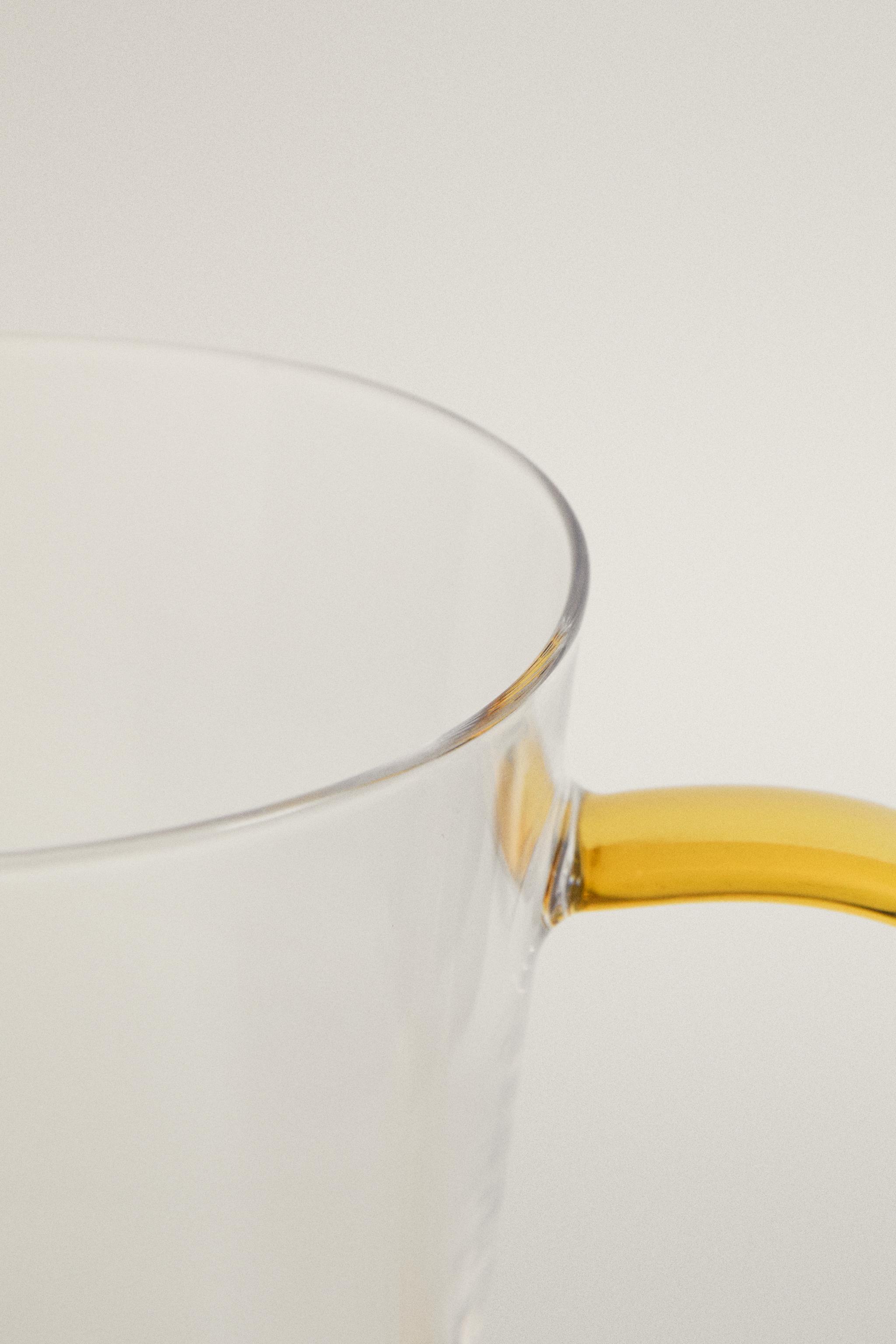 BOROSILICATE GLASS MUG WITH COLOURED HANDLE — Yellow