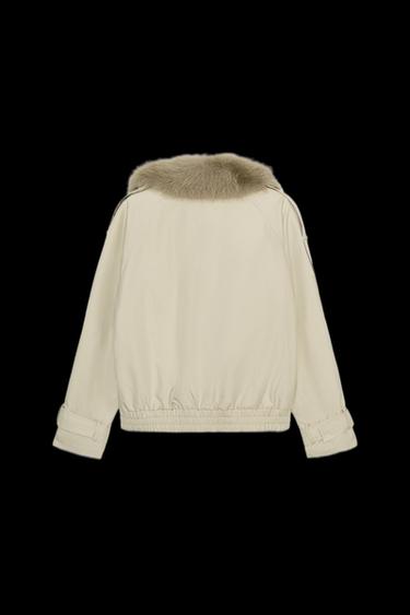 TRENCH ACOLCHADO CUELLO EFECTO PELO ZW COLLECTION - Crudo de Zara