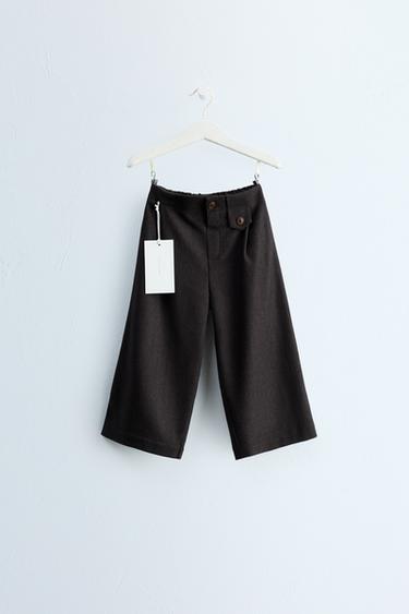 ZARA TIMELESS - PANTALÓN WIDE LEG CON LANA - Chocolate de Zara