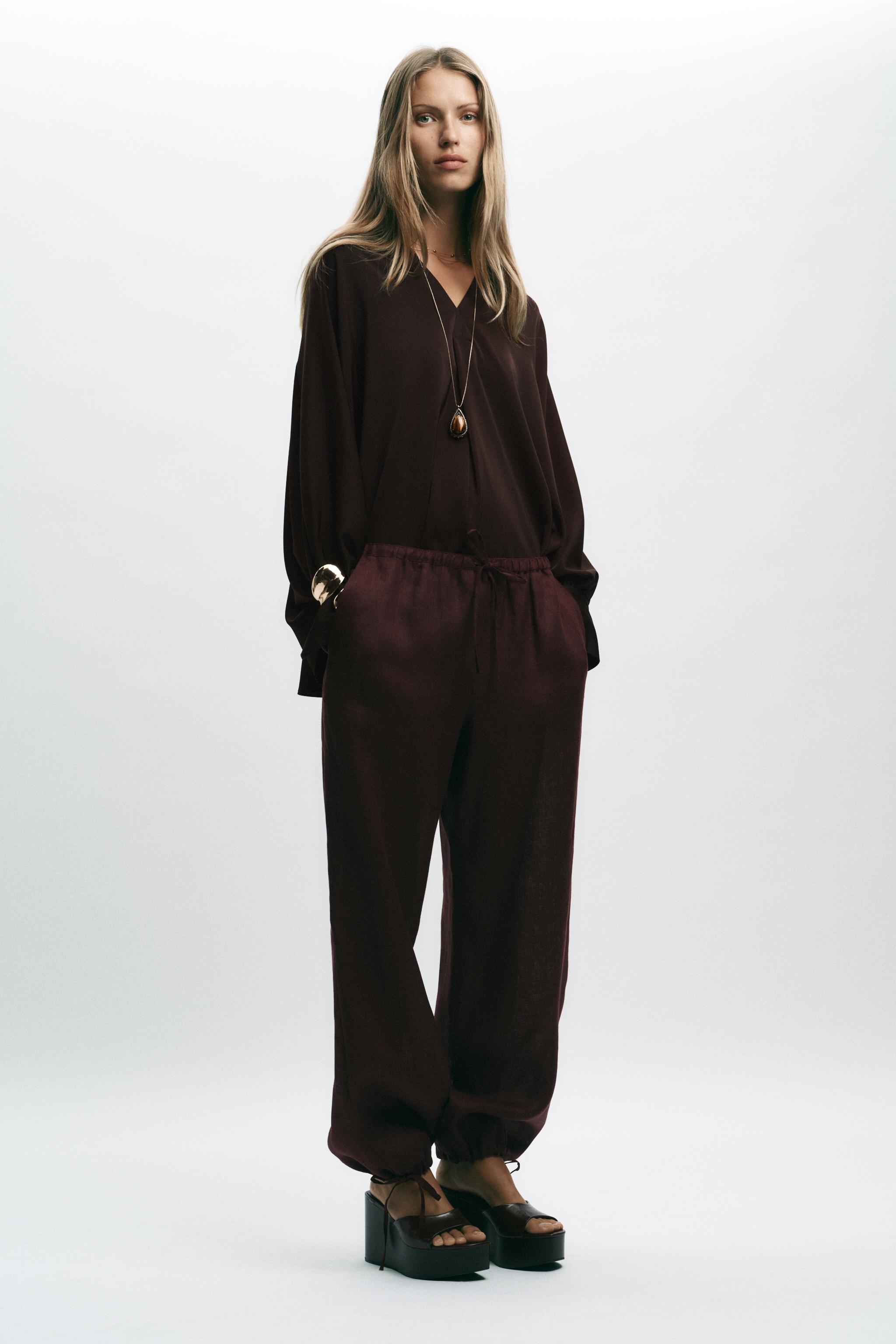 SATIN EFFECT CAPE SLEEVE BLOUSE