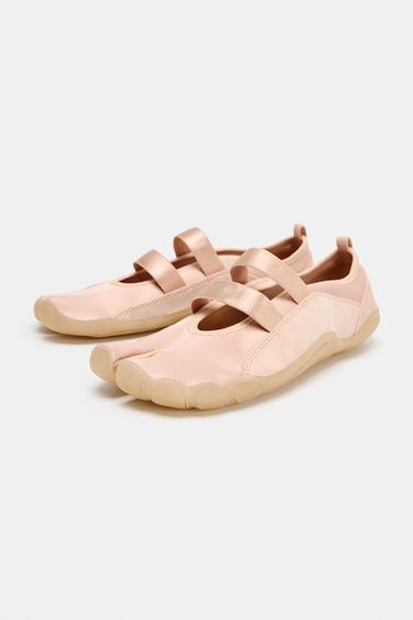 ELASTIC STRAP BALLET FLATS - Pink by Zara - Image 4