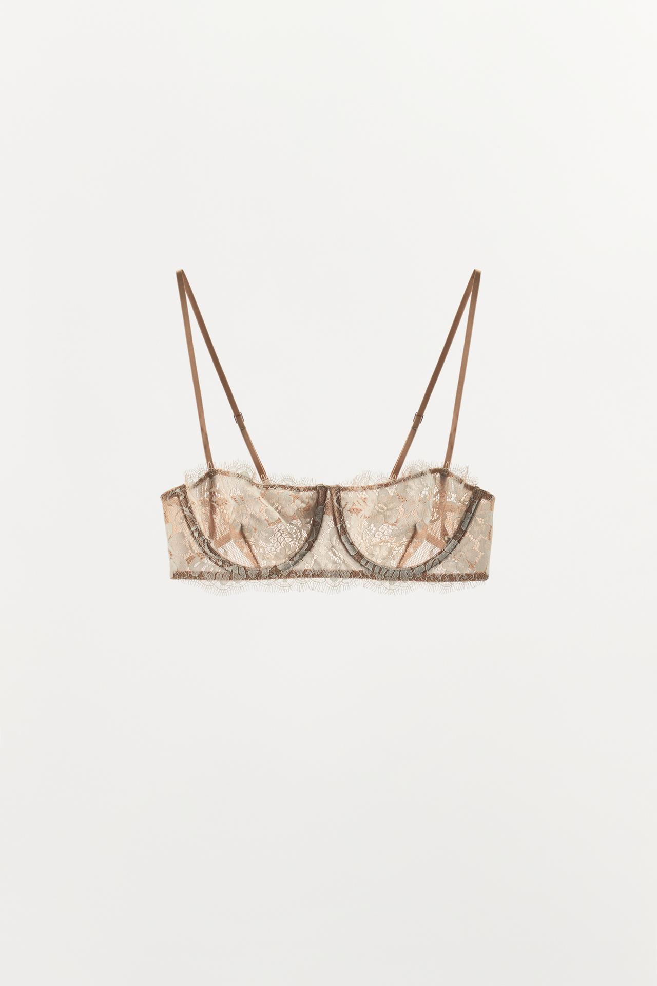 LACE UNDERWIRE BRA — Beige-pink