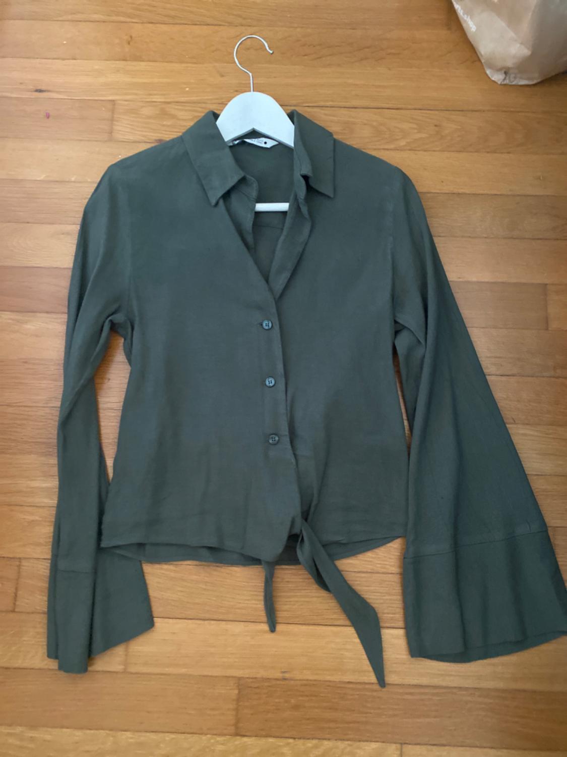 LINEN BLEND KNOTTED BLOUSE - Image 3