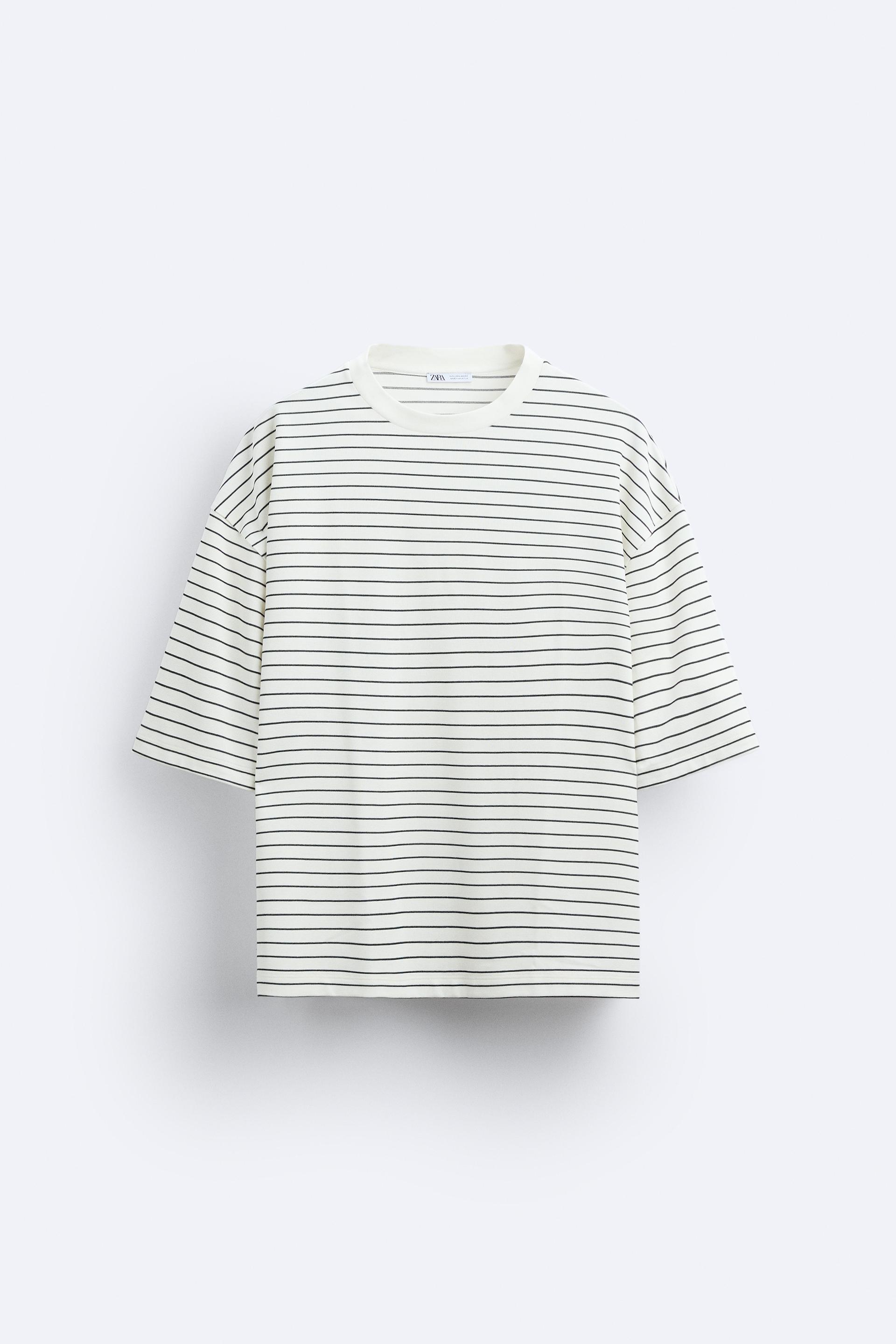 STRIPED TEXTURED T-SHIRT