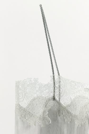 STRIPED LACE STRAPPY TOP - Ecru / Beige by Zara - Image 7