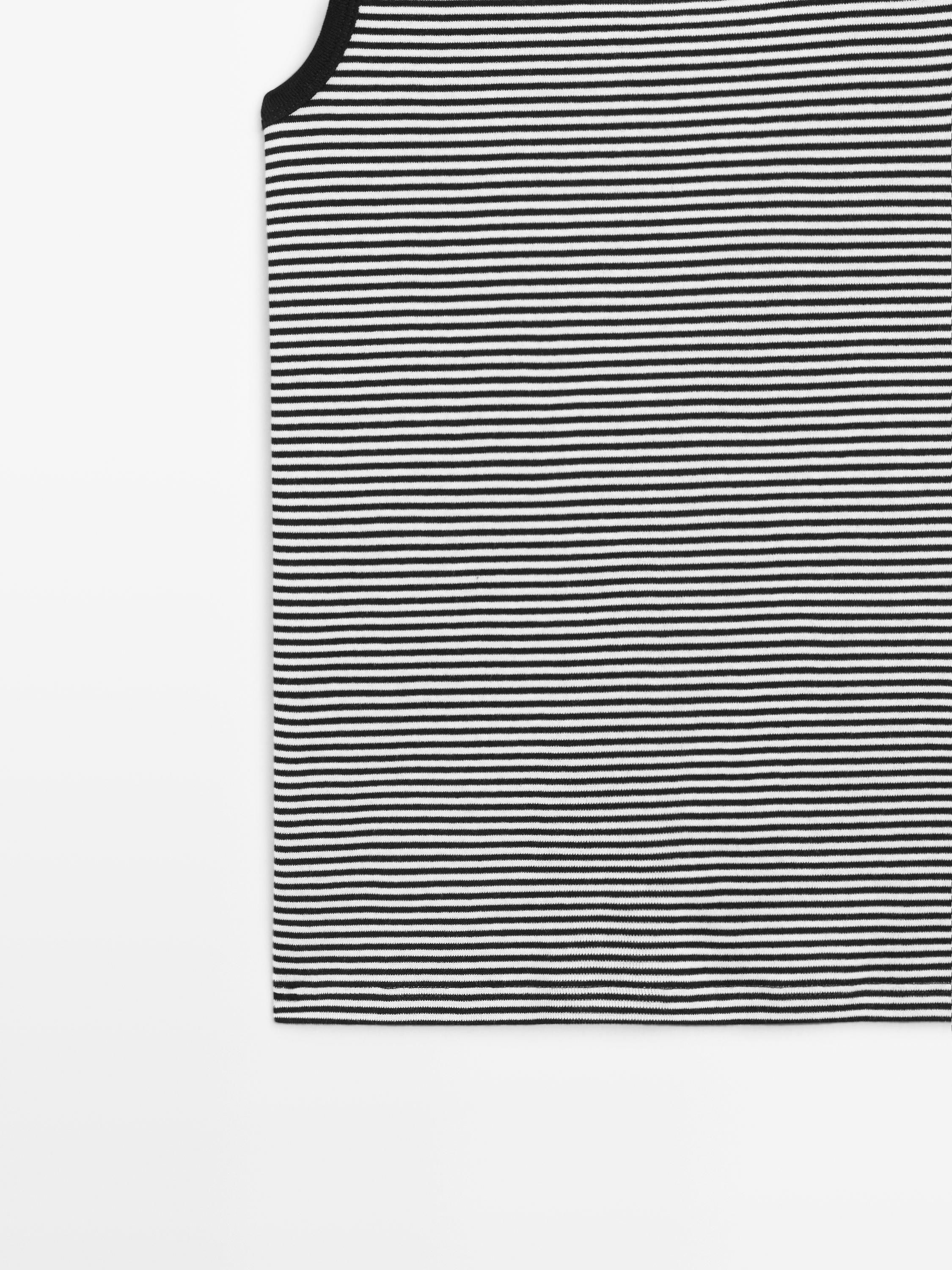 Cotton top with striped detail