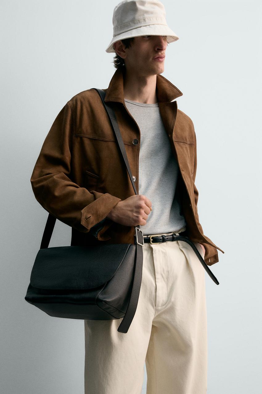 レザーショルダーバッグ - ブラウン | ZARA Japan / 日本