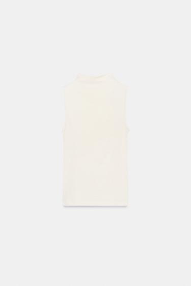 SLEEVELESS TOP - Oyster-white by Zara