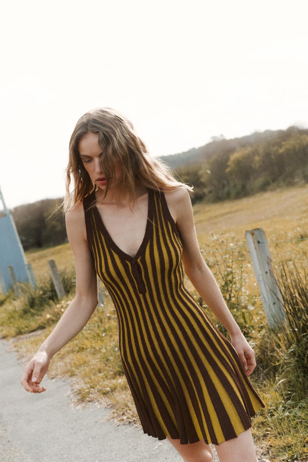 Thumbnail image for STRIPED CUTWORK DRESS