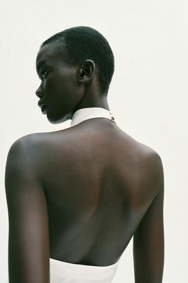 HALTERNECK JUMPSUIT WITH BELT - Dark navy by Zara - Image 4