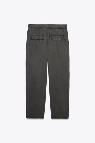 TROUSERS WITH ELASTIC WAIST - Anthracite grey by Zara - Image 1