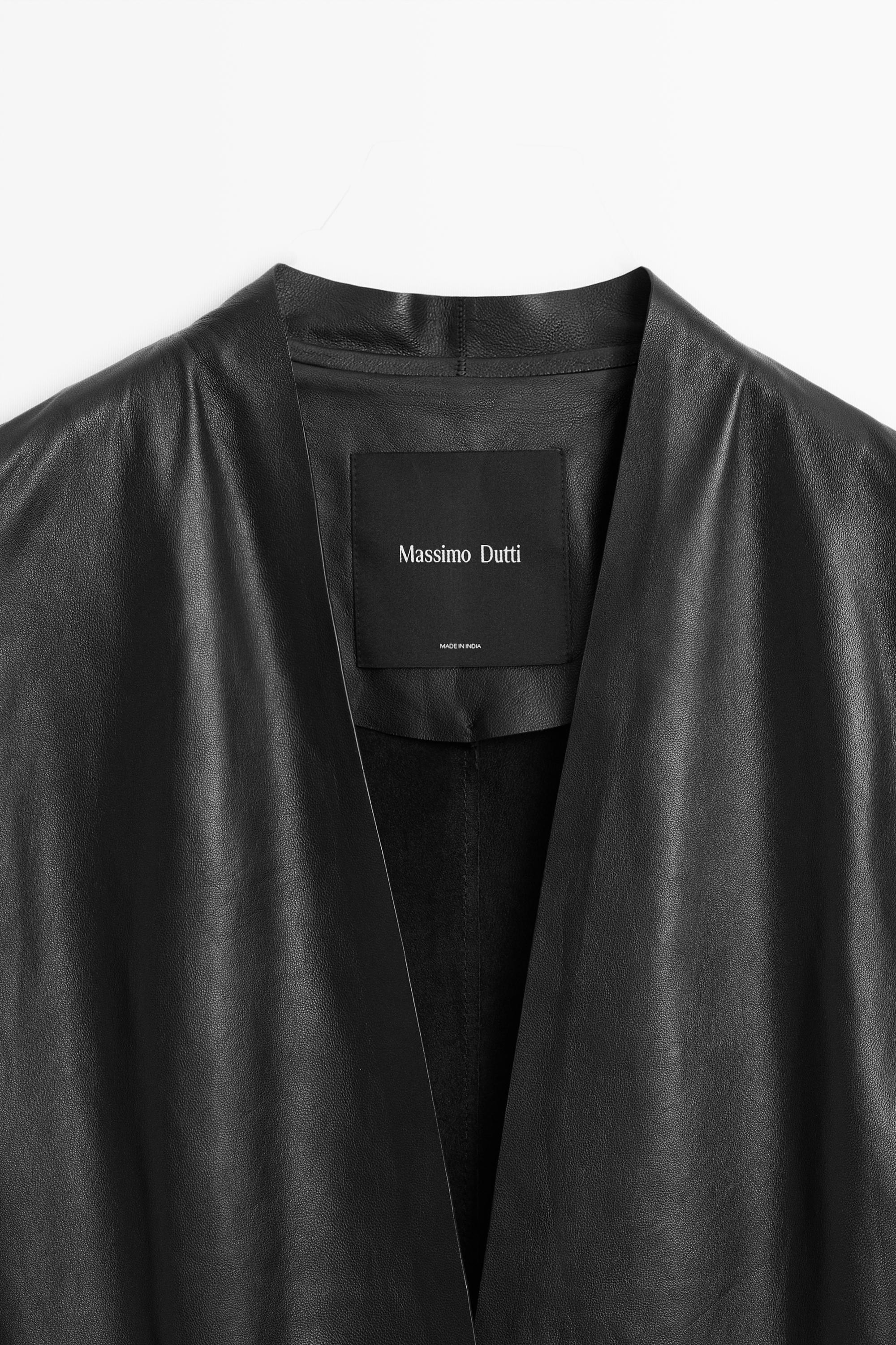 Single-button 100% nappa leather blazer