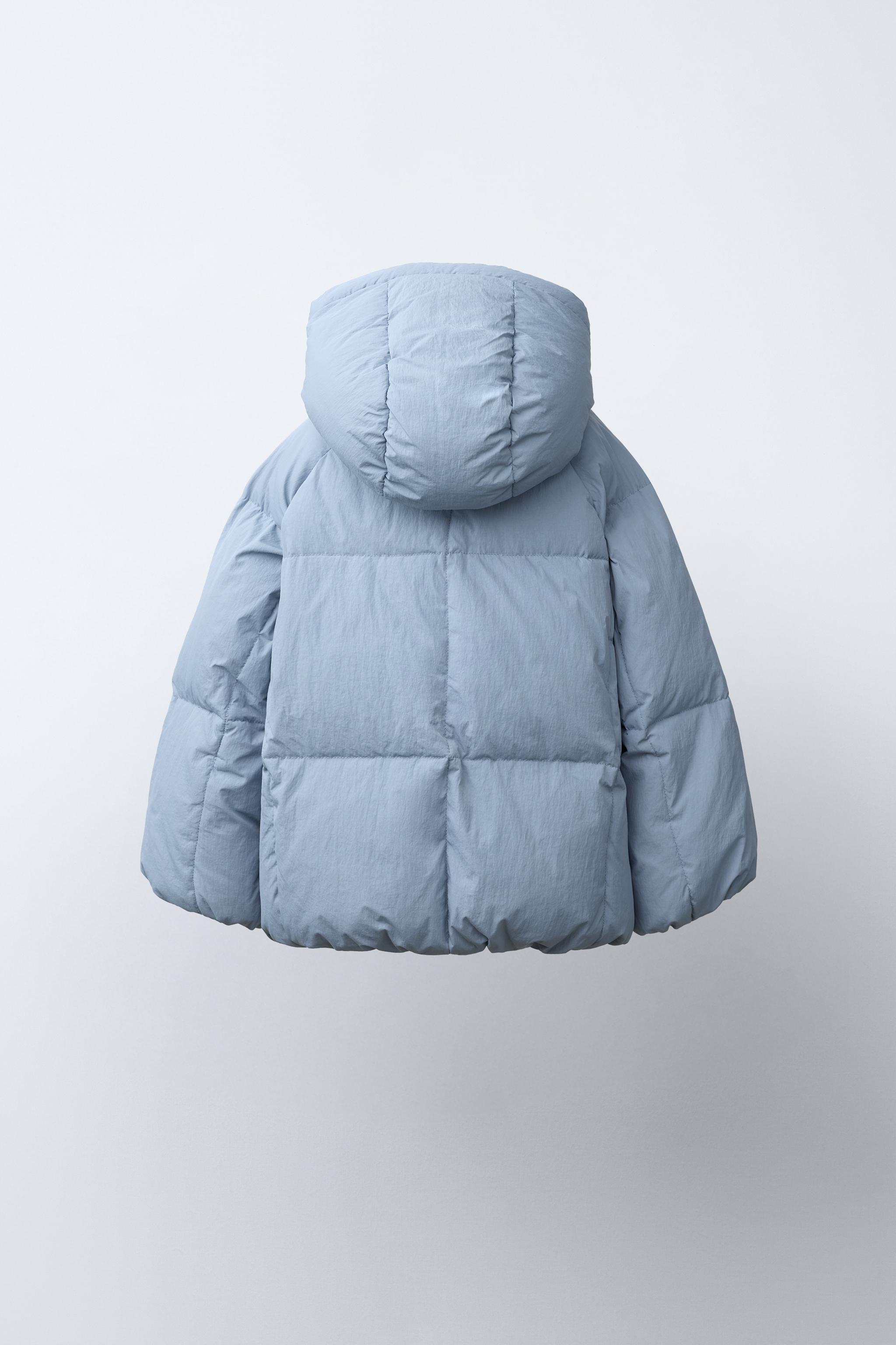 WATER-REPELLENT 50% FEATHER AND 50% DOWN JACKET - Light blue