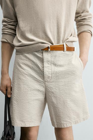 BERMUDA REGULAR FIT SEERSUCKER - Rayures de Zara - Image 4
