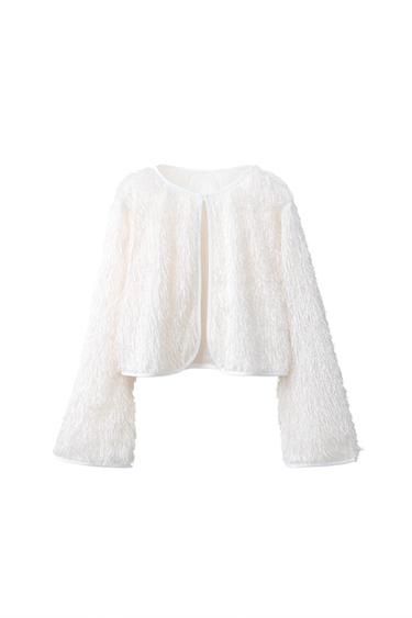 CHAQUETA FLECOS - blanco de Zara