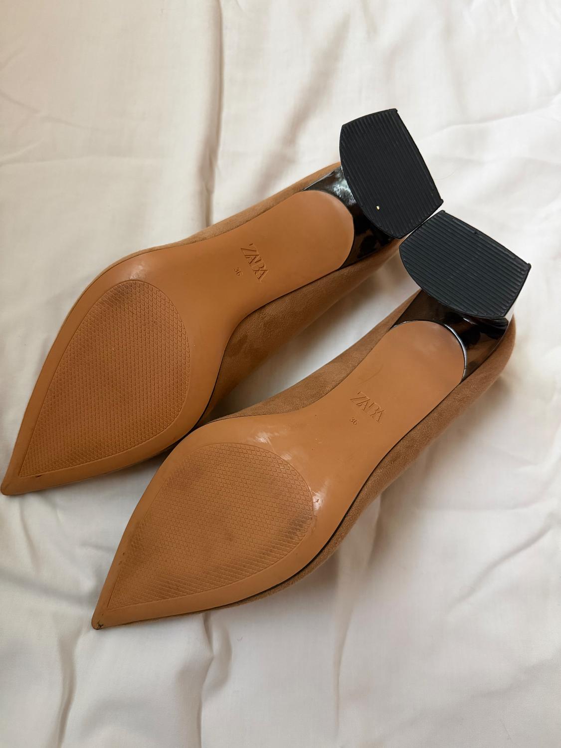 WOMANS NUDE LEOPARD BLOCK HEELS - Image 3
