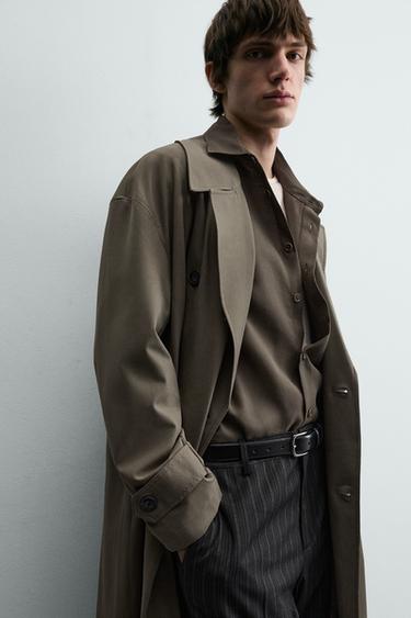 OVERSIZED FIT FLOWING TRENCH COAT - Taupe grey by Zara