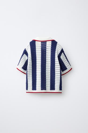 STRIPED POLO SHIRT - red/navy by Zara - Image 1