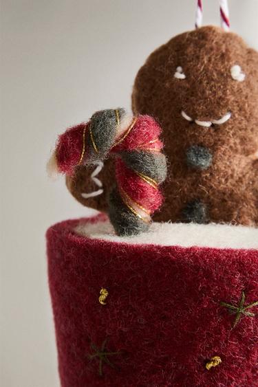 FELT MUG CHRISTMAS TREE DECORATION - Green by Zara - Image 3