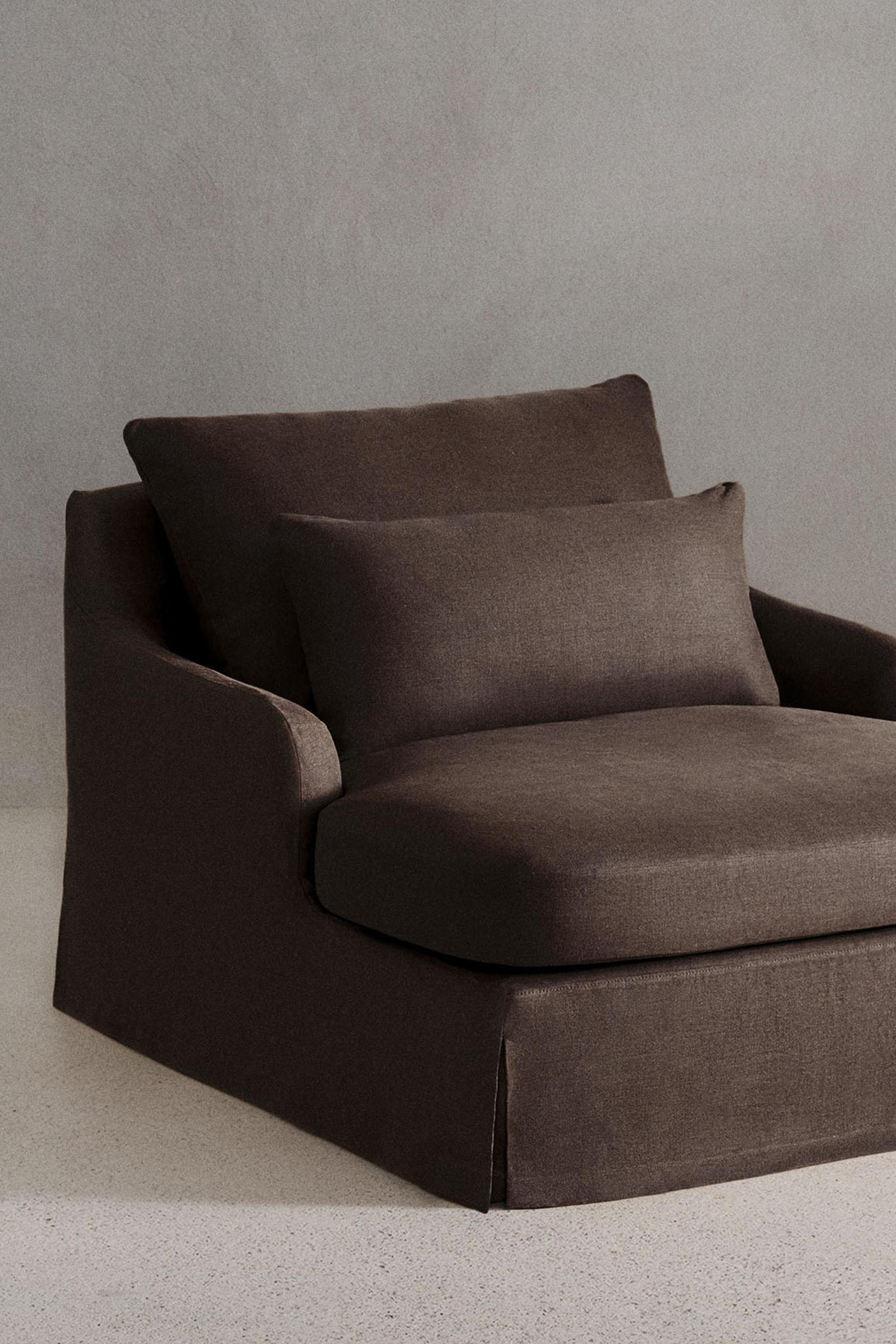 LOVESEAT 01 LINEN COVER — Eggplant