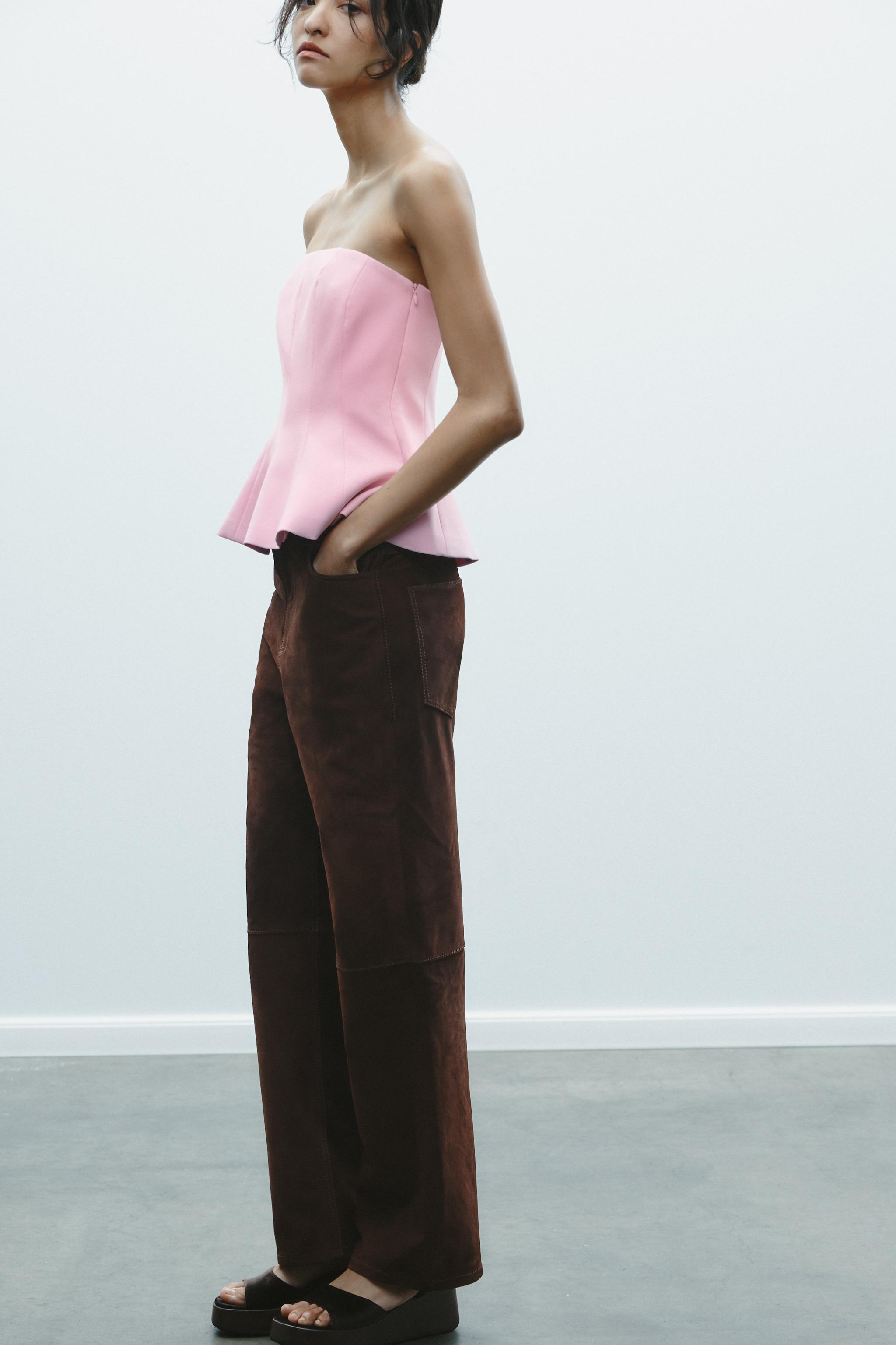 Semi-Sheer Knit Peplum Top With Bow Detail – COMMENSE