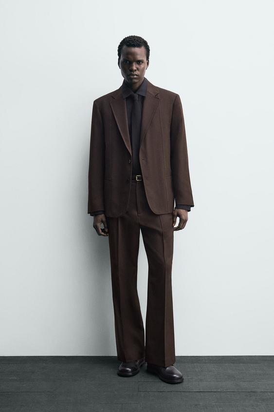 FLARE FIT SUIT PANTS WITH WOOL