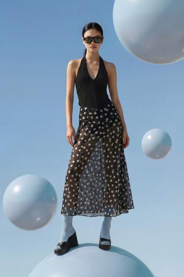 Zara 楔型高跟涼鞋 - 黑色