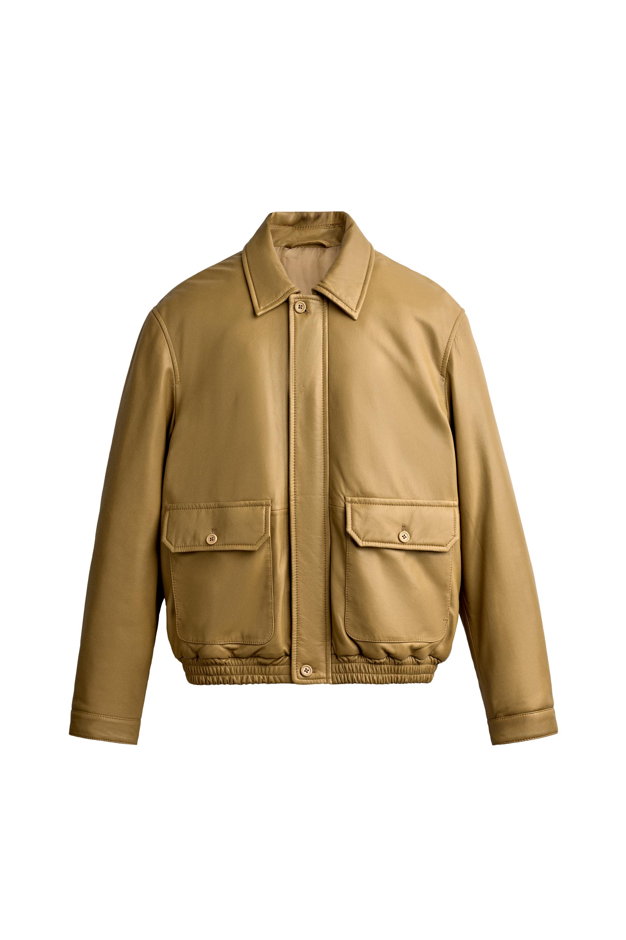RELAXED-FIT QUILTED LEATHER JACKET