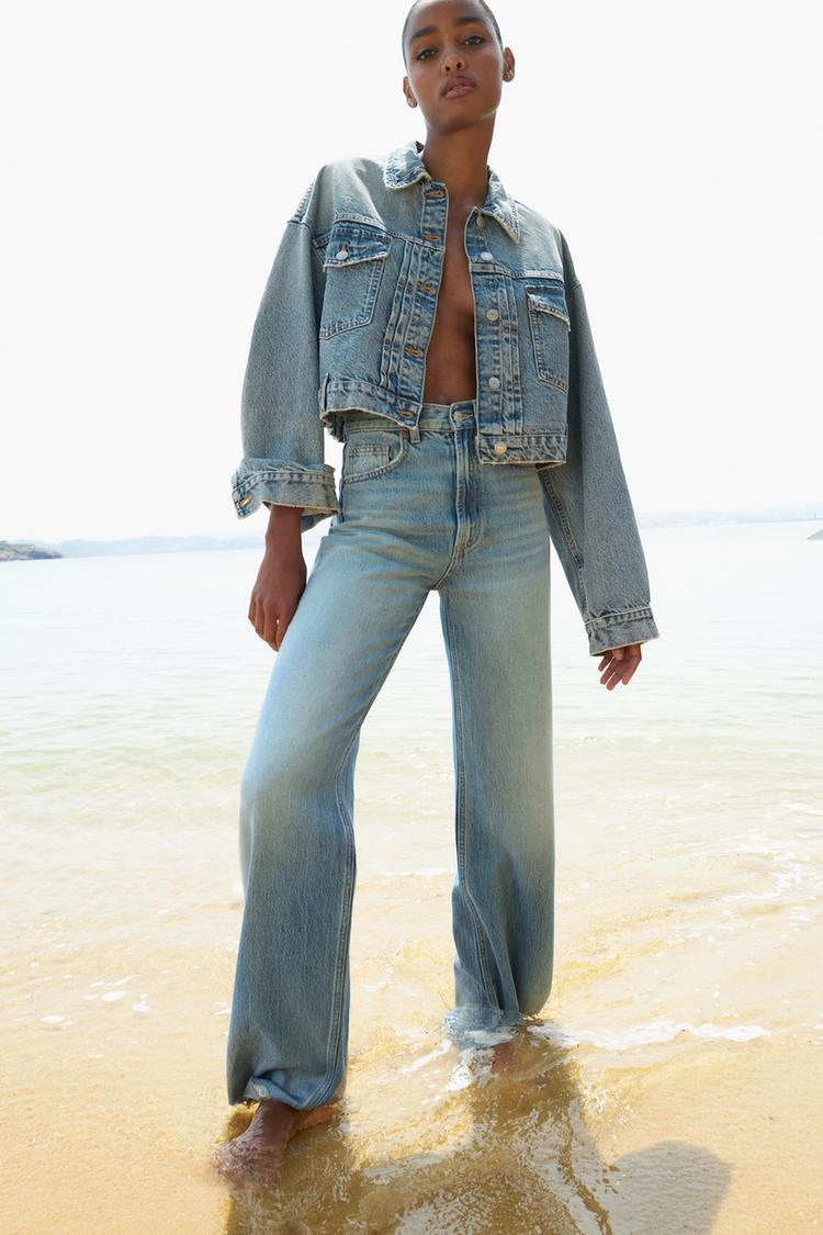 Ripped Jeans Zara High Rise Jeans ZARA Denim High Rise Wide Flare